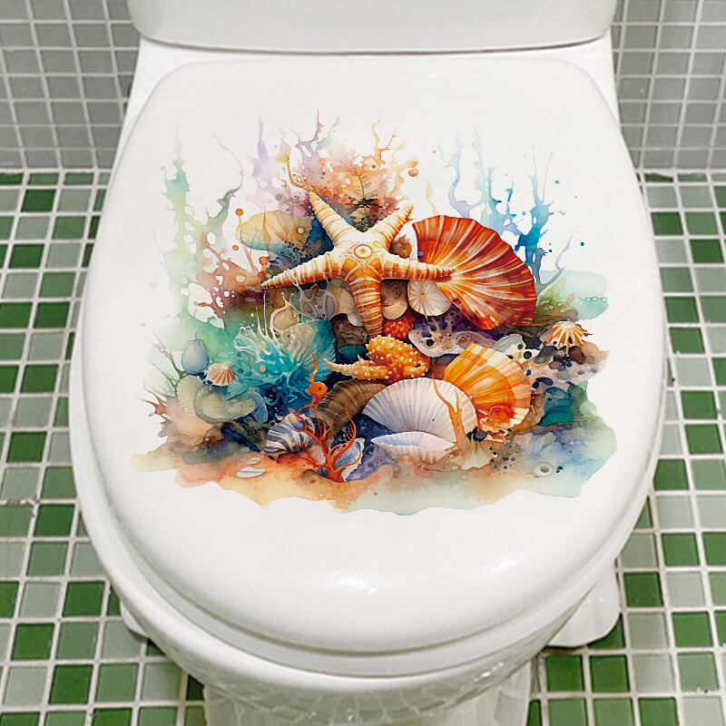 T743#Underwater World Sticker de perete Baie WC Decor Living Dulap Decor Home Decor Decals Înfrumusețează Mural autoadeziv