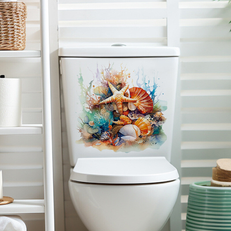 T743#Underwater World Sticker de perete Baie WC Decor Living Dulap Decor Home Decor Decals Înfrumusețează Mural autoadeziv