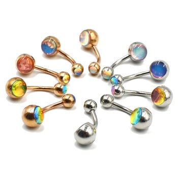 5 ΤΕΜ. Flicker Bling Glitter Opal Belly Αφαλό Δαχτυλίδι Αφαλός Piercing ατσάλι Χρυσό Χρώμα Ombligo Body Piercing Jewelry