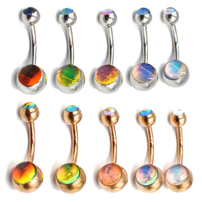 5 DB Flicker Bling Glitter Opál Has Köldök Gyűrű Köldök Piercing Acél Arany Szín Ombligo Test Piercing Ékszer