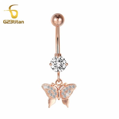 Náušnice do pupka z chirurgickej ocele, ružového zlata, na piercing do pupka, šperky z chirurgickej ocele, piercing Nombril.