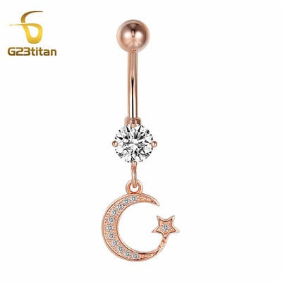 Náušnice do pupka z chirurgickej ocele, ružového zlata, na piercing do pupka, šperky z chirurgickej ocele, piercing Nombril.