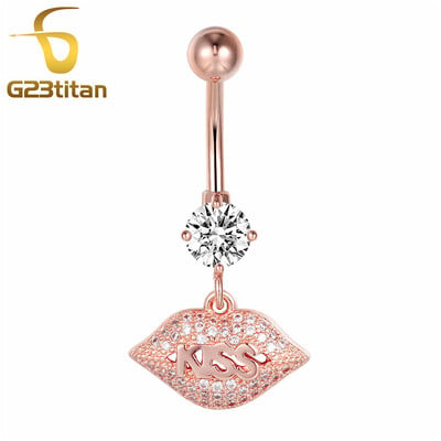 Náušnice do pupka z chirurgickej ocele, ružového zlata, na piercing do pupka, šperky z chirurgickej ocele, piercing Nombril.