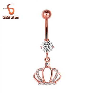 Náušnice do pupka z chirurgickej ocele, ružového zlata, na piercing do pupka, šperky z chirurgickej ocele, piercing Nombril.