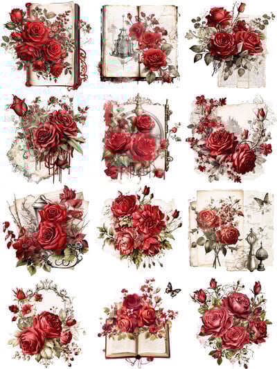 Rožių raidžių lipdukai amatai ir iškarpų leidyba lipdukai vaikams žaislų knyga Dekoratyvinis lipdukas „pasidaryk pats“ raštinės reikmenys