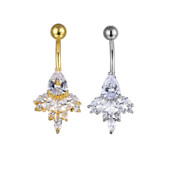 Prabangūs krištoliniai cirkonio sagos žiedai 14G 10mm nerūdijančio plieno strypas, bambos auskarų vėrimas moterims, papuošalai kūnui aukso sidabro spalva