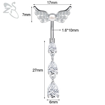 Piercing do pupka z nehrdzavejúcej ocele s motýľom a srdcom, 14G, ružovo-zlatý, s motýľom a srdcom, piercing do pupka.