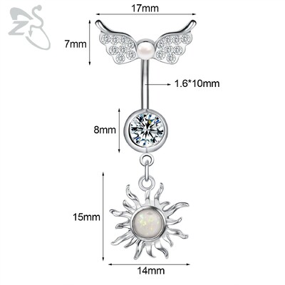 Piercing do pupka z nehrdzavejúcej ocele s motýľom a srdcom, 14G, ružovo-zlatý, s motýľom a srdcom, piercing do pupka.