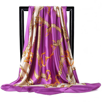 Şaluri populare Europa şi America Bandane de modă Nouă imprimare Cremă solară 90X90CM Batista Four Seasons Esarfe de mătase pătrate de lux