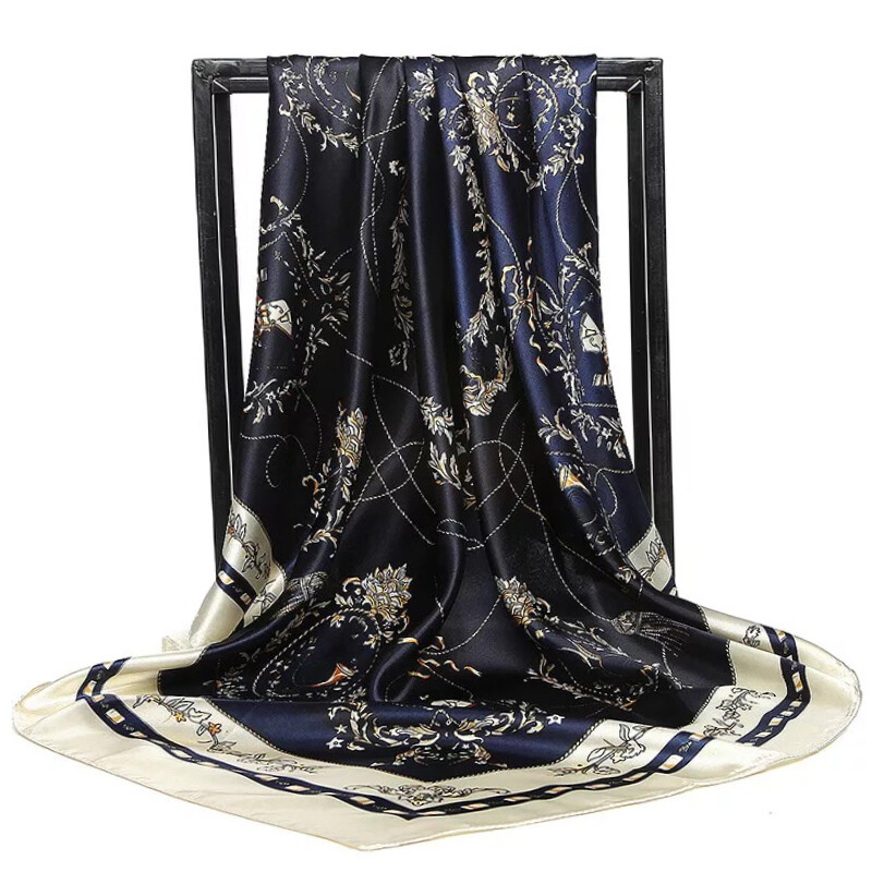 Şaluri populare Europa şi America Bandane de modă Nouă imprimare Cremă solară 90X90CM Batista Four Seasons Esarfe de mătase pătrate de lux