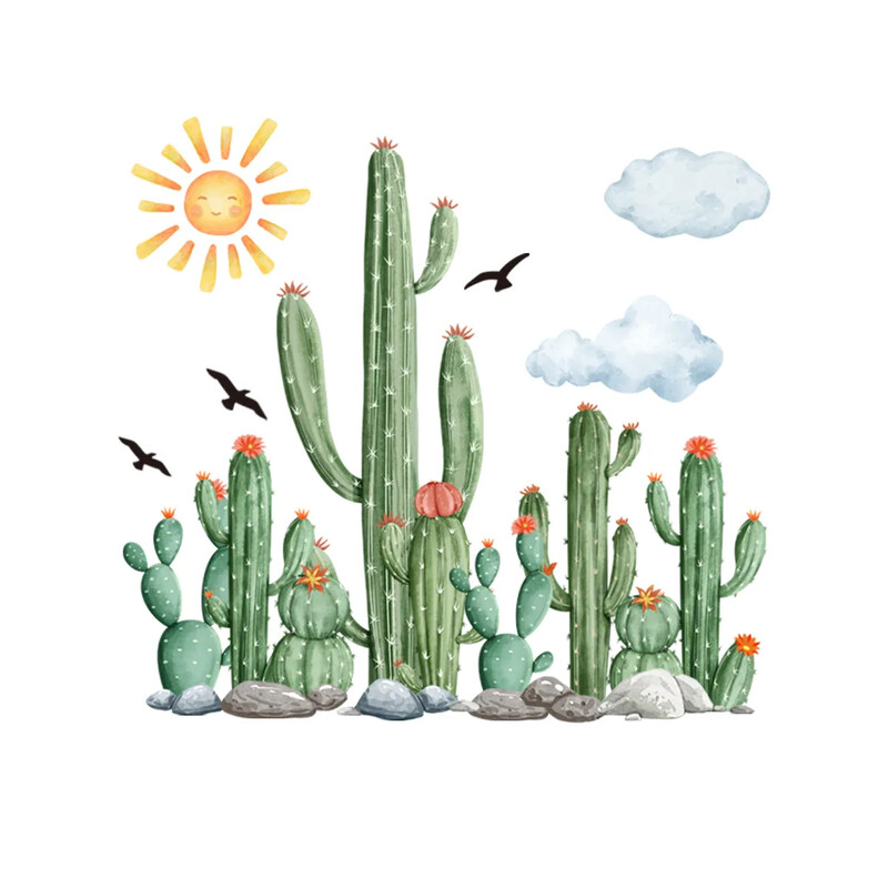 Zelene biljke kaktusa Zidne naljepnice za kupaonicu Dekoracija WC-a Umjetnička dekoracija WC daske Naljepnica za dekoraciju kupaonice za uređenje doma