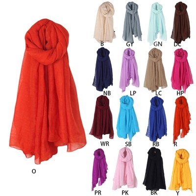 Moda Nouă 16 Culori Femei Esarfa Lungă Wrap Esarfe Vintage Bumbac Lenjerie Şal mare Hijab Elegant Solid Negru Roşu Alb
