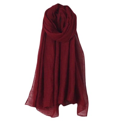 Módne nové 16 farieb dámske dlhé šatky, zavinovacie šatky, vintage bavlnené ľanové veľké šatky, elegantné, jednofarebné, čierne, červené, biele