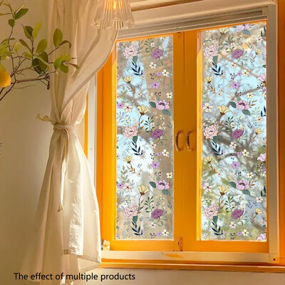 Зелени растителни листа Фолио за прозорци Декоративни лози Стикери за прозорци Стикери за стъкло 3D статично прилепващо фолио за витражи