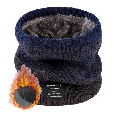 Unisex eșarfă caldă tricotată iarna toamnă inel femei bandană eșarfă solidă fleece bărbați bandă pentru gât eșarf șal mască de schi glugă pentru biciclete