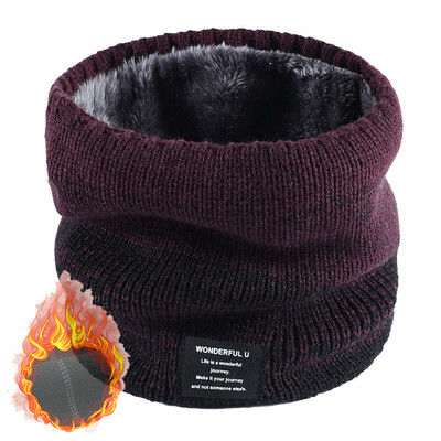 Unisex eșarfă caldă tricotată iarna toamnă inel femei bandană eșarfă solidă fleece bărbați bandă pentru gât eșarf șal mască de schi glugă pentru biciclete