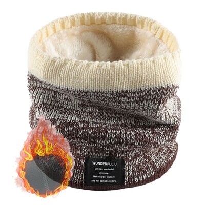 Unisex eșarfă caldă tricotată iarna toamnă inel femei bandană eșarfă solidă fleece bărbați bandă pentru gât eșarf șal mască de schi glugă pentru biciclete