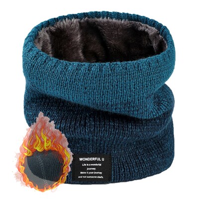 Unisex eșarfă caldă tricotată iarna toamnă inel femei bandană eșarfă solidă fleece bărbați bandă pentru gât eșarf șal mască de schi glugă pentru biciclete