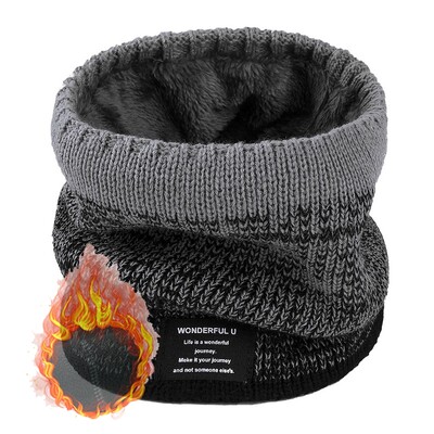 Unisex eșarfă caldă tricotată iarna toamnă inel femei bandană eșarfă solidă fleece bărbați bandă pentru gât eșarf șal mască de schi glugă pentru biciclete