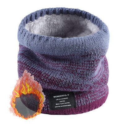 Unisex eșarfă caldă tricotată iarna toamnă inel femei bandană eșarfă solidă fleece bărbați bandă pentru gât eșarf șal mască de schi glugă pentru biciclete