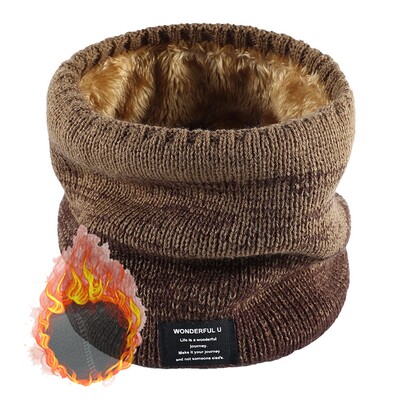 Unisex eșarfă caldă tricotată iarna toamnă inel femei bandană eșarfă solidă fleece bărbați bandă pentru gât eșarf șal mască de schi glugă pentru biciclete