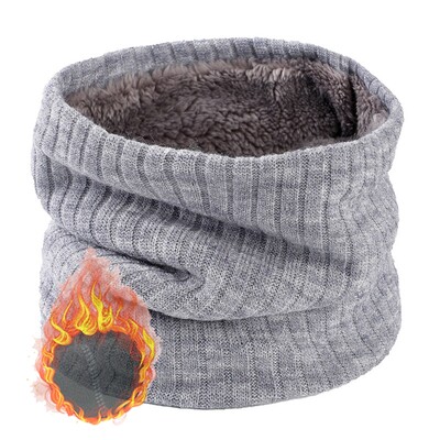 Unisex eșarfă caldă tricotată iarna toamnă inel femei bandană eșarfă solidă fleece bărbați bandă pentru gât eșarf șal mască de schi glugă pentru biciclete