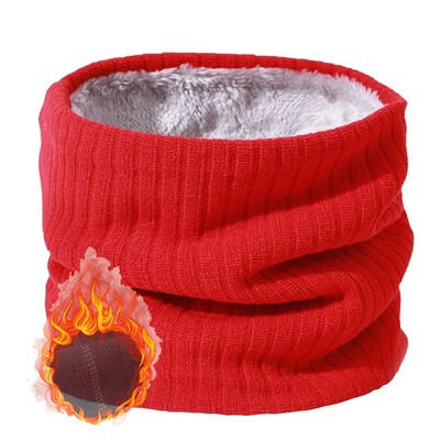 Unisex eșarfă caldă tricotată iarna toamnă inel femei bandană eșarfă solidă fleece bărbați bandă pentru gât eșarf șal mască de schi glugă pentru biciclete