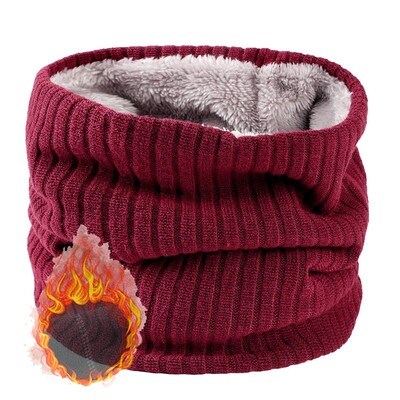 Unisex eșarfă caldă tricotată iarna toamnă inel femei bandană eșarfă solidă fleece bărbați bandă pentru gât eșarf șal mască de schi glugă pentru biciclete