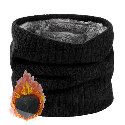 Unisex eșarfă caldă tricotată iarna toamnă inel femei bandană eșarfă solidă fleece bărbați bandă pentru gât eșarf șal mască de schi glugă pentru biciclete