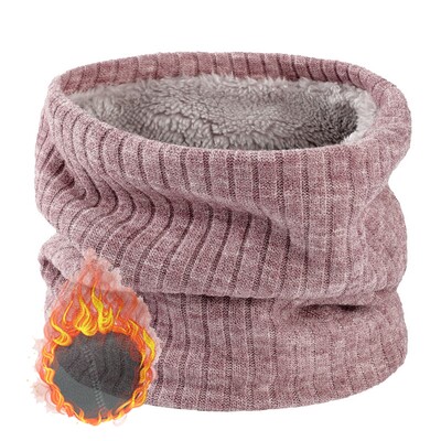 Unisex eșarfă caldă tricotată iarna toamnă inel femei bandană eșarfă solidă fleece bărbați bandă pentru gât eșarf șal mască de schi glugă pentru biciclete