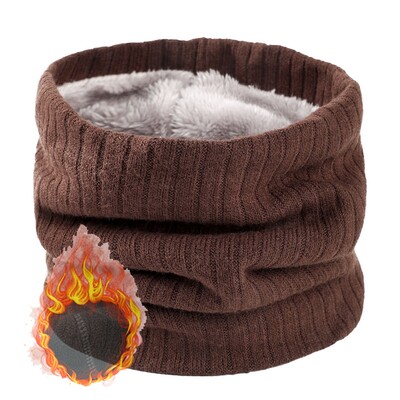 Unisex eșarfă caldă tricotată iarna toamnă inel femei bandană eșarfă solidă fleece bărbați bandă pentru gât eșarf șal mască de schi glugă pentru biciclete