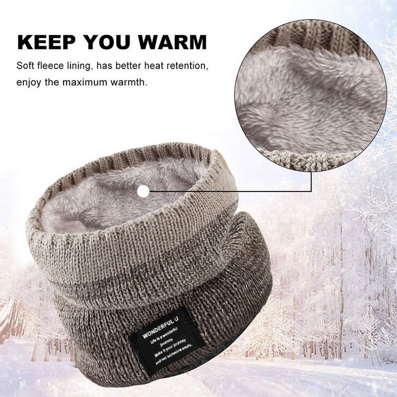 Unisex eșarfă caldă tricotată iarna toamnă inel femei bandană eșarfă solidă fleece bărbați bandă pentru gât eșarf șal mască de schi glugă pentru biciclete