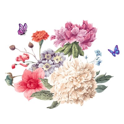 M484 Culoare Fluture Bujor Floare Autocolant Toaletă Baie Capac Toaletă Autocolante de perete WC pentru decorarea casei