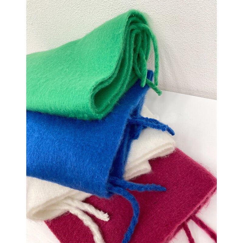 Eșarfă șal groasă pentru femei de culoare solidă, iarnă, modă caldă, eșarfe pashmina, cu ciucuri lungi, furat de hijab, Bufanda Mujer