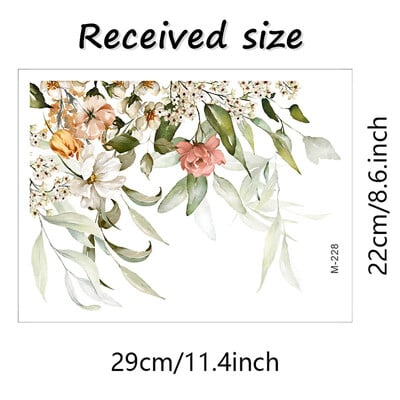 Flori Frunze Autocolante pentru capac pentru toaleta Autocolant de perete autoadeziv pentru baie Decalcomanii pentru capac de toaleta Decor 3D de perete