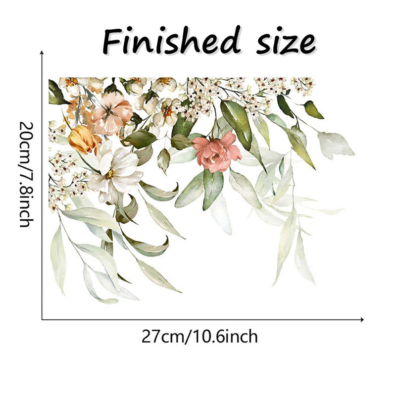 Flori Frunze Autocolante pentru capac pentru toaleta Autocolant de perete autoadeziv pentru baie Decalcomanii pentru capac de toaleta Decor 3D de perete