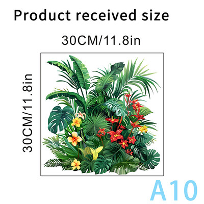 Autocolant pentru toaletă cu frunze de plante verzi Autocolante murale autoadezive pentru baie Autocolant pentru decorarea casei