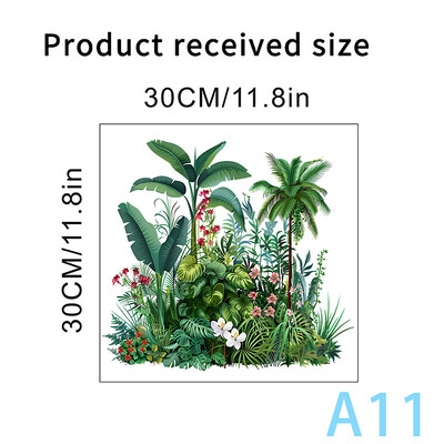 Autocolant pentru toaletă cu frunze de plante verzi Autocolante murale autoadezive pentru baie Autocolant pentru decorarea casei