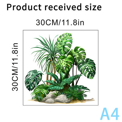 Autocolant pentru toaletă cu frunze de plante verzi Autocolante murale autoadezive pentru baie Autocolant pentru decorarea casei