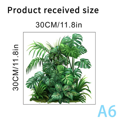 Autocolant pentru toaletă cu frunze de plante verzi Autocolante murale autoadezive pentru baie Autocolant pentru decorarea casei