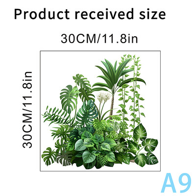 Autocolant pentru toaletă cu frunze de plante verzi Autocolante murale autoadezive pentru baie Autocolant pentru decorarea casei