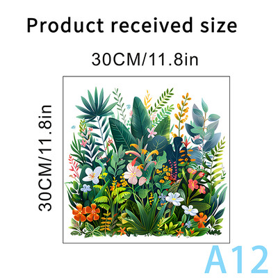 Autocolant pentru toaletă cu frunze de plante verzi Autocolante murale autoadezive pentru baie Autocolant pentru decorarea casei