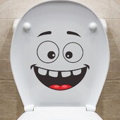 Mosolygó arcú WC matrica dekoratív WC öntapadós matrica aranyos fürdőszoba PVC dekoratív falmatrica öntapadós