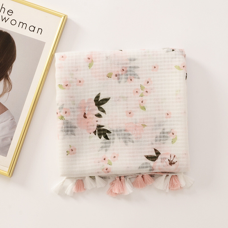 Eșarfă din bumbac de marcă de lux pentru femei, șaluri mari, design hijab, imprimeu echarpe, eșarfe cu ciucuri, damă, fură de plajă, tobe de eșapament, pareo