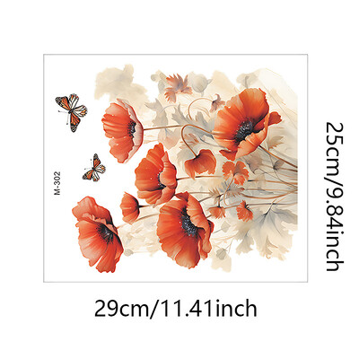 Αυτοκόλλητα μπάνιου τουαλέτας Μοντέρνα μινιμαλιστικά λουλούδια μοτίβα Αυτοκόλλητες ζωγραφιές για διακοσμήσεις μπάνιου