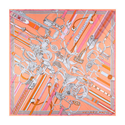 POBING Kézi tekercselt szálas selyem sál női három zsiráf négyzet alakú sál Echarpes Foulards női pakolás bandana hidzsáb 90 cm