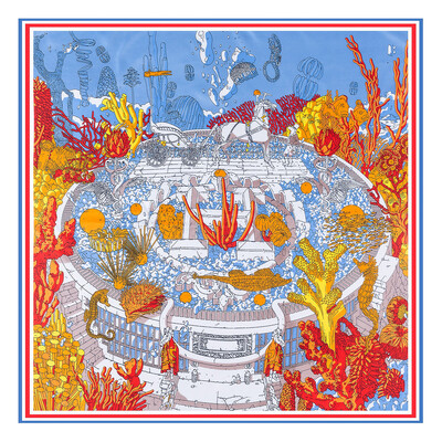 POBING Kézi tekercselt szálas selyem sál női három zsiráf négyzet alakú sál Echarpes Foulards női pakolás bandana hidzsáb 90 cm