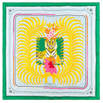 POBING Kézi tekercselt szálas selyem sál női három zsiráf négyzet alakú sál Echarpes Foulards női pakolás bandana hidzsáb 90 cm