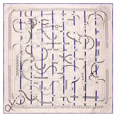 POBING Kézi tekercselt szálas selyem sál női három zsiráf négyzet alakú sál Echarpes Foulards női pakolás bandana hidzsáb 90 cm