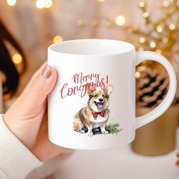 Christmas Dog Puns Sublimation UV DTF αυτοκόλλητα, αδιάβροχο αυτοκόλλητο πακέτο για διακόσμηση κούπες, προμήθειες τέχνης DIY，Διακόσμηση σπιτιού